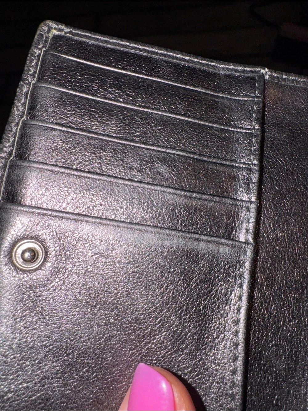 Coach Brown Signature Canvas Wallet with Metallic Bronze Trim